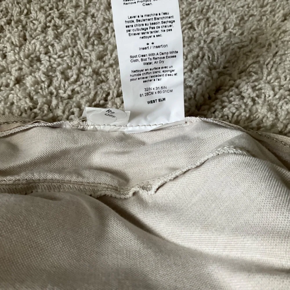 West Elm Porto Outdoor Swivel Chair Cushion Covers. Pumice.